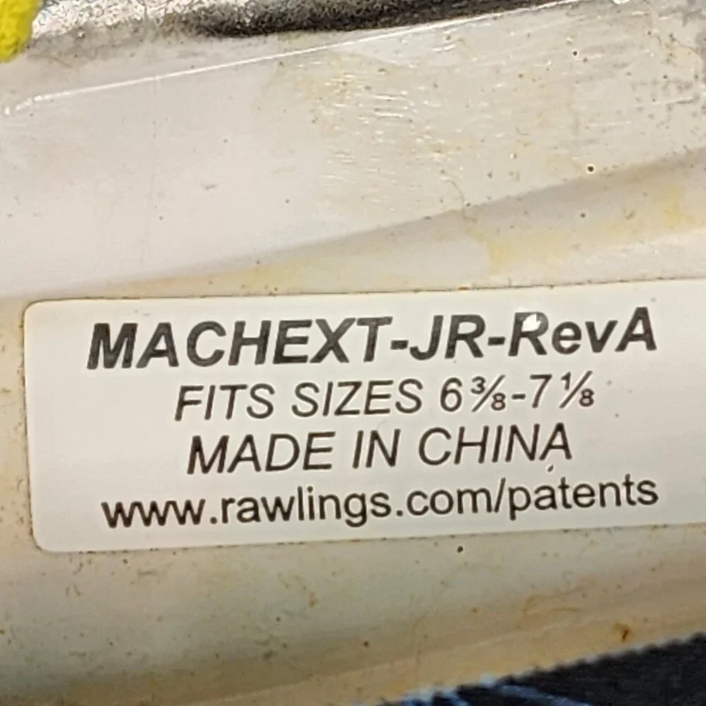 Rawlings Baseball Helmet MACH-JR Black and White Accents Size 6 3/8-7 1/2 Padded - Picture 12 of 12